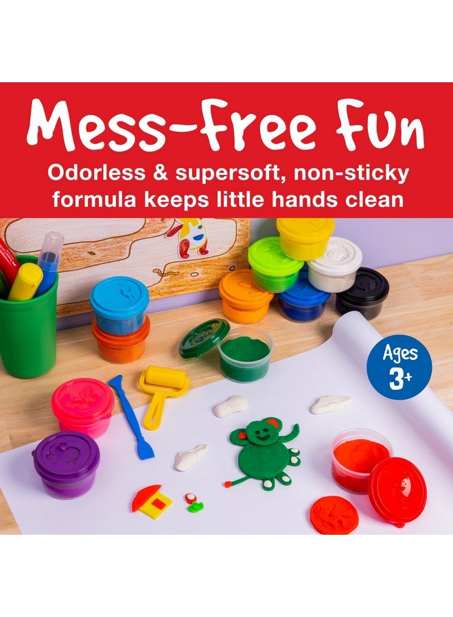 FABER-CASTELL Faber-Castell Little Creatives Super Soft Modeling Dough - 12 Colors: Classic & Neon + Sculpting Tools, Learn & Play Non Toxic Playdough Kit for Toddlers, Preschool Ages 3+ - Image 4