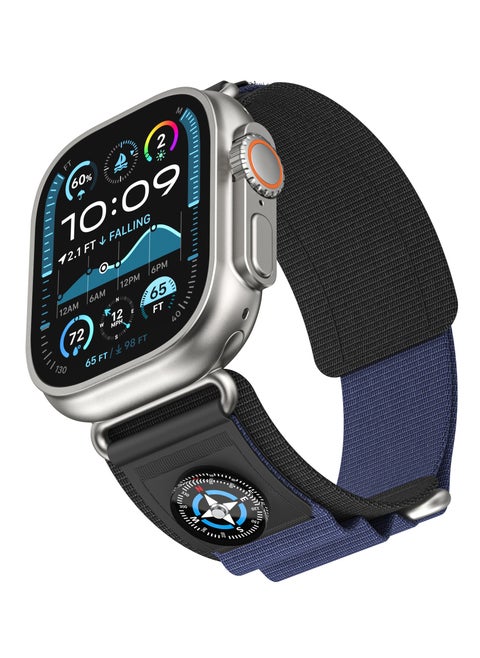 Compass Nylon Hook-and-Loop Loop Band for Apple Watch 42/44/45/49mm Ultra 1/2 – Apple Watch Strap