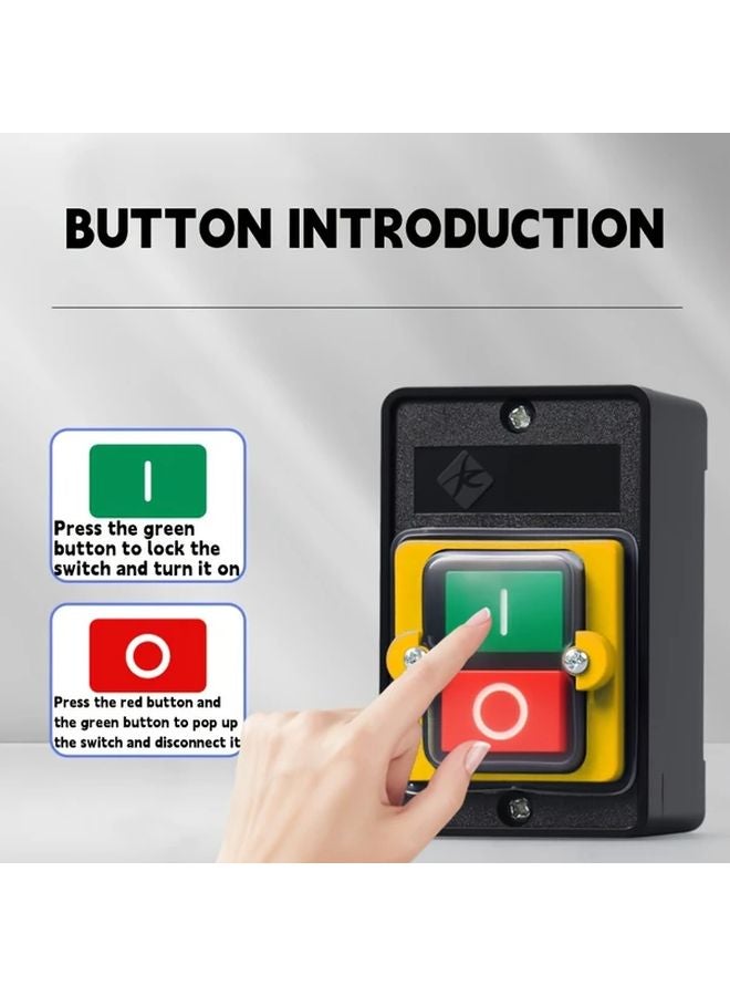 قطعتان مفتاح تشغيل وإيقاف المحرك ذاتي القفل زر تشغيل/إيقاف للمعدات الميكانيكية - Image 5