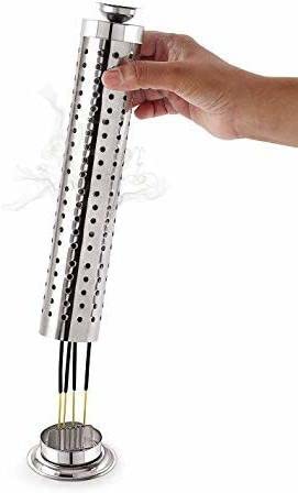 OGU Stainless Steel Agarbatti Incense Stick Stand Holder with Ash Catcher Dhoop Holder for Home Office Temple 3 Pcs Silver - Image 2