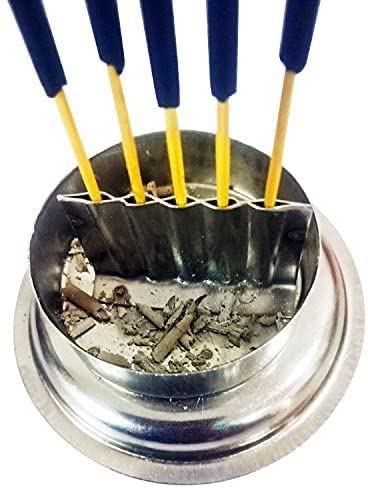 OGU Stainless Steel Agarbatti Incense Stick Stand Holder with Ash Catcher Dhoop Holder for Home Office Temple 3 Pcs Silver - Image 3