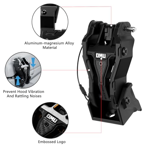 OMU Hood Latch Lock Catch Compatible with 20072018 Jeep Wrangler JKJKU Aluminum Adjustable Hood Latches for Reducing Hood Shaking 2 Pcs - Image 3