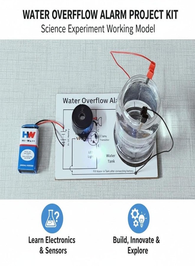ESPtronics مشروع علمي لطلاب المدارس: نموذج عملي لجهاز إنذار فيضان خزان المياه من شركة ESPtronics مزود بجهاز تنبيه صوتي. - Image 4