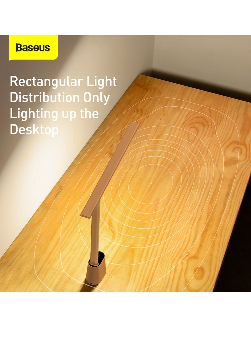 Baseus LED Desk Lamp Auto-Dimming Smart Table Light – 47" Wide Illumination, 940 Lux Brightness, 250 Lumens, 5W, Eye-Caring Full-Spectrum Lighting, 3 Adjustable Color Modes, Touch Control, 180° Foldable Arm, Rechargeable 2200mAh Battery, USB-C Fast Charging for Home Office, Bedroom, Living Room, Painting & Study (White)  - Image 2