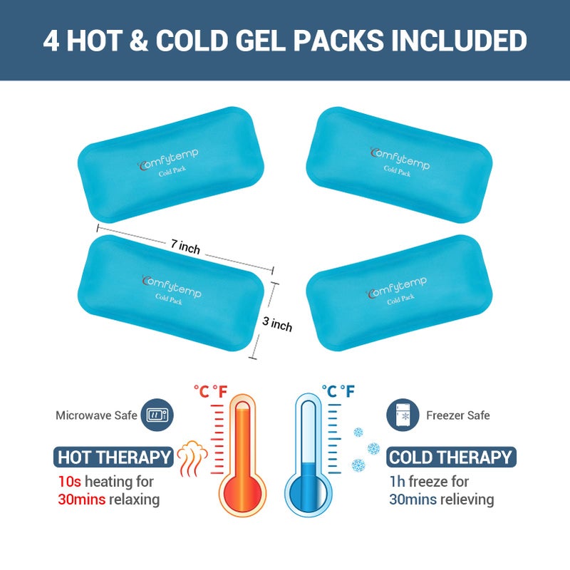 Comfytemp غطاء رأس حزمة الثلج لأسنان الحكمة من كومفيتمب، حزمة ثلج للوجه لتخفيف آلام مفصل الفك، رعاية الأسنان الفموية HSA، استعادة بعد الجراحة، 4 حزم هلام قابلة لإعادة الاستخدام للحرارة والبرودة، تخفيف الألم للفك، الذقن، الوجه، زراعة الأسنان - Image 5
