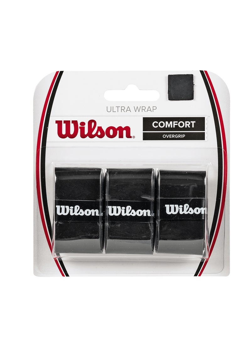 Wilson Ultra Wrap 3 Pack Overgrip Set - Black - Image 1