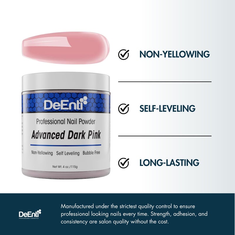 DeEnti Acrylic Nail Powder - 4oz Dark Pink|Professional Grade, Bubble-Free Acrylic Powder for Nails | Long-Lasting, Chip-Resistant Nail Acrylic Powder for Carving, Extensions & Fake Nails - Image 3
