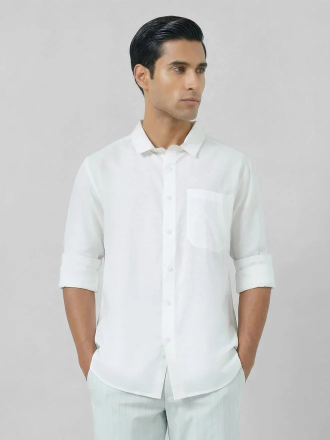 ستايلي Styli Men White Cotton Relaxed Fit Casual Shirt