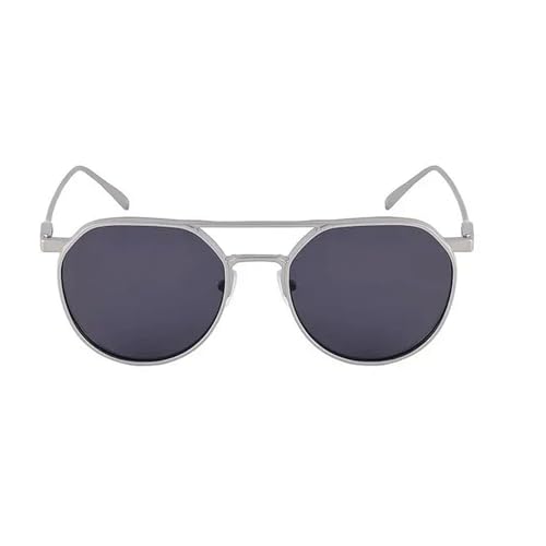 Dervin UV Protected Round Sunglasses for Men and Women (Silver-Black) - Image 2