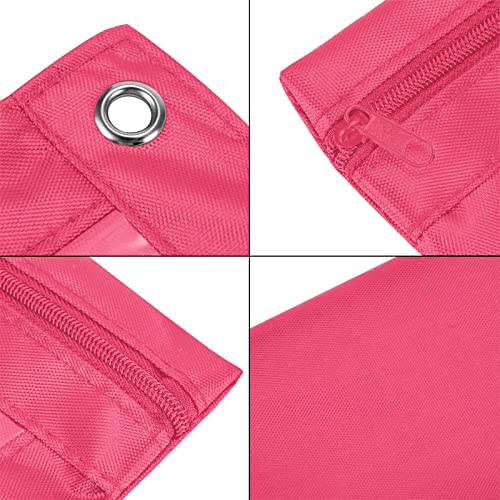 WODISON 3-Ring Pen Pencil Pouch with Clear Window Stationery Bag Binder Case Classroom Organizers Pink - Image 4