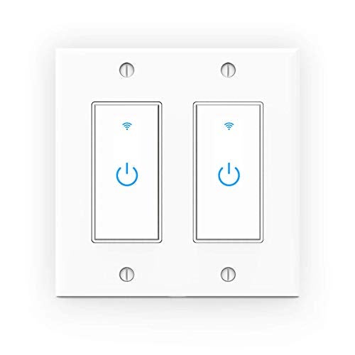 Lesim WiFi Light Smart Switch 2 Gang Touch Wall - Compatible With Alexa Google Assistant and IFTTT - Image 1