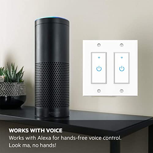 Lesim WiFi Light Smart Switch 2 Gang Touch Wall - Compatible With Alexa Google Assistant and IFTTT - Image 2