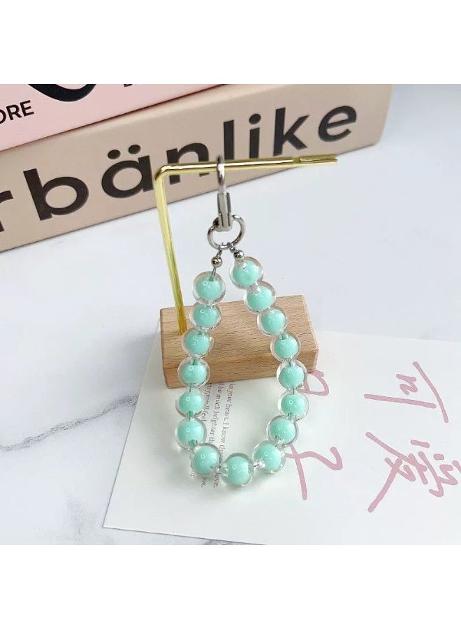 NIBEMINENT Beaded Phone Lanyard, Anti Lost Removable Wrist Strap, Candy Color Bracelet Pendant, Phone Keychain Lanyard