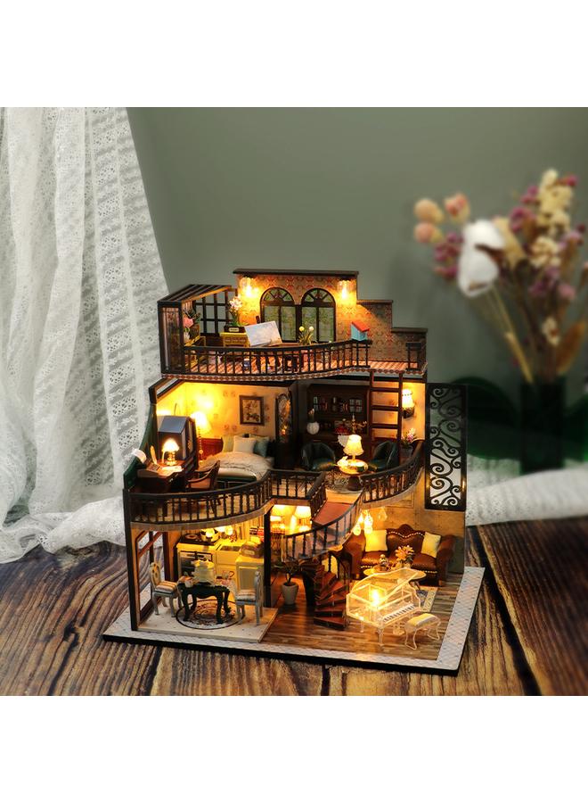 Bluejw M213 Dream Building High Pavilion Diy Hand Assembled Wooden Hut 3d Three-dimensional European Assembled Hut Toy - Image 2