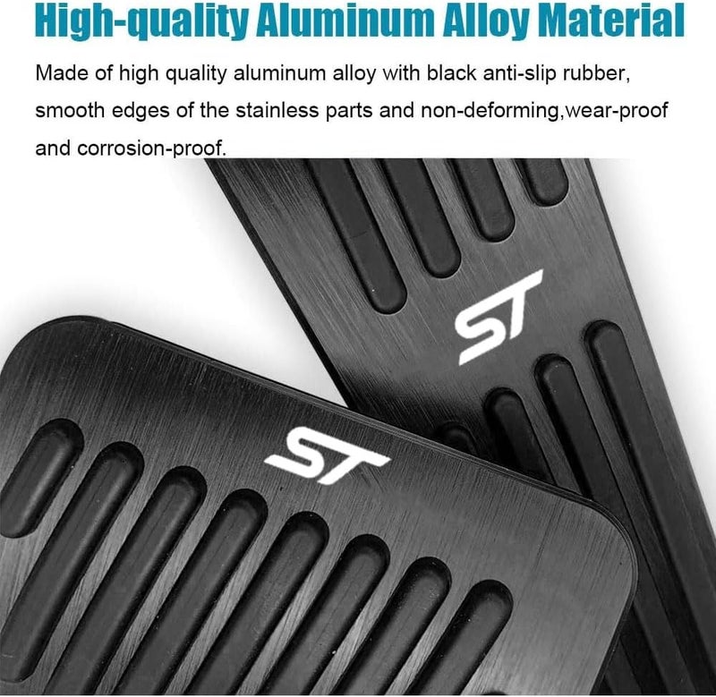 LEXLEY 2PCS Anti-Slip Aluminum Brake Gas Pedal Pads for Ford Explorer 2020-2025 - Black - Image 4
