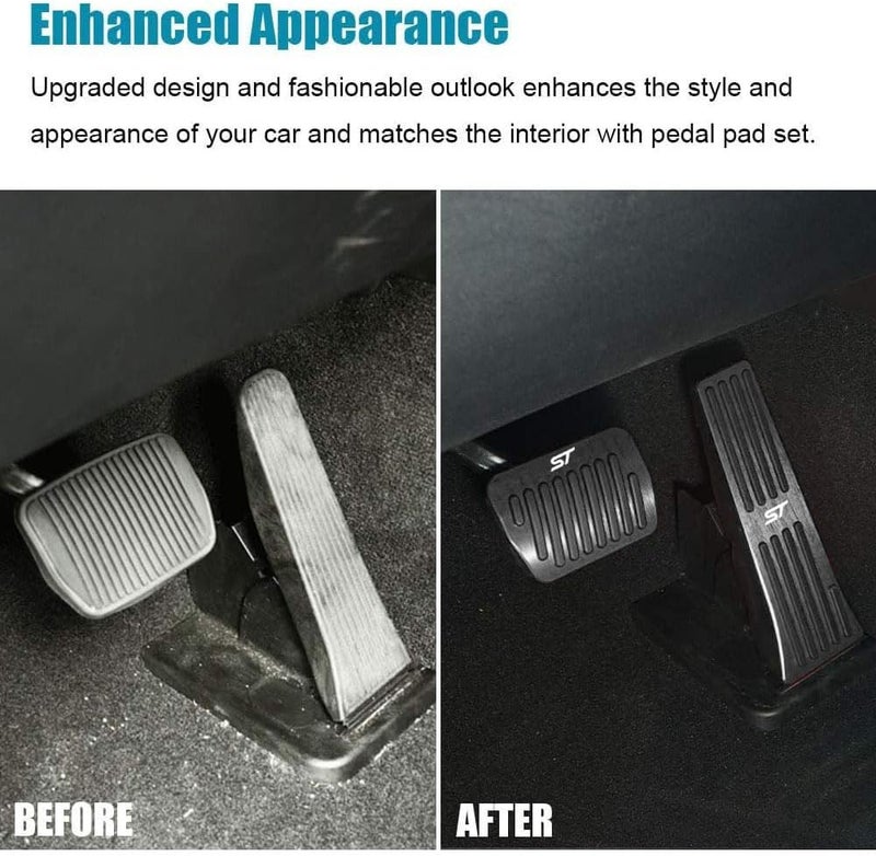 LEXLEY 2PCS Anti-Slip Aluminum Brake Gas Pedal Pads for Ford Explorer 2020-2025 - Black - Image 3