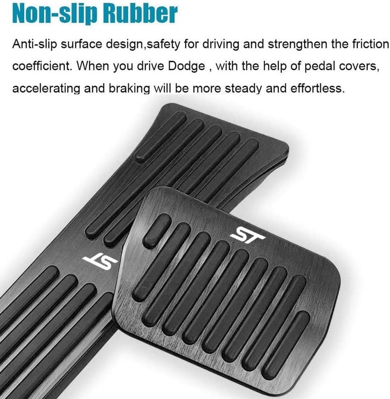 LEXLEY 2PCS Anti-Slip Aluminum Brake Gas Pedal Pads for Ford Explorer 2020-2025 - Black - Image 5