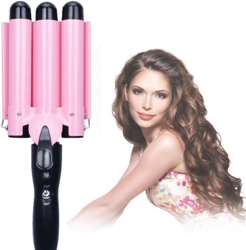 MODVICA Hair Curling Iron 1 inch 3 Barrel Hair Crimper Ceramic Two Gear Temperature Control Hair Waving Styling Tools - Image 1