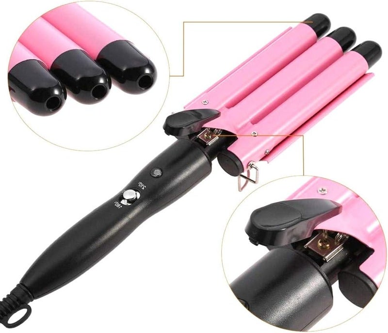 MODVICA Hair Curling Iron 1 inch 3 Barrel Hair Crimper Ceramic Two Gear Temperature Control Hair Waving Styling Tools - Image 3
