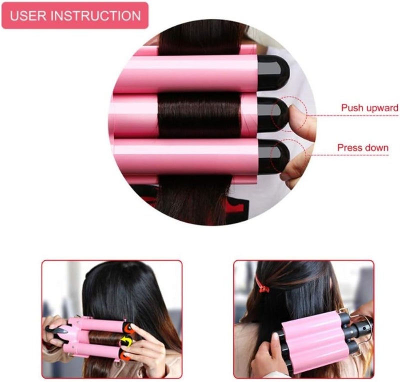 MODVICA Hair Curling Iron 1 inch 3 Barrel Hair Crimper Ceramic Two Gear Temperature Control Hair Waving Styling Tools - Image 5