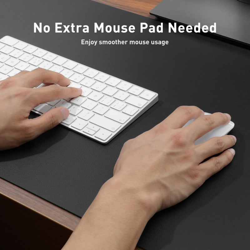 Aothia Leather Desk Pad Protector, Mouse Pad, Office Desk Mat, Non-Slip PU Leather Desk Blotter, Laptop Desk Pad, Waterproof Desk Writing Pad for Office and Home (48"x17", Black) - Image 4
