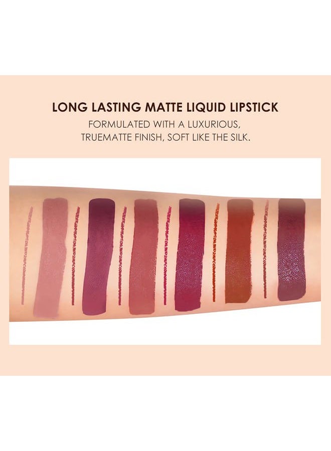 Sumeitang 12Pcs Lip Liner and Lipstick Makeup Set, 6 Matte Nude Liquid Lip Stick With 6 Matching Smooth Lipliner pencil, All in One Waterproof Long Lasting Lipgloss, Girls&Women Lips Makeup Gift Set - Image 3