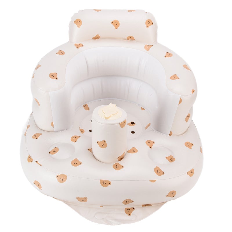كرسي الحمام التعليمي لتناول الطعام والعشاء للأطفال متعدد الوظائف مع حماية العمود الفقري المصنوع من PVC القابل للنفخ #3 - Image 1