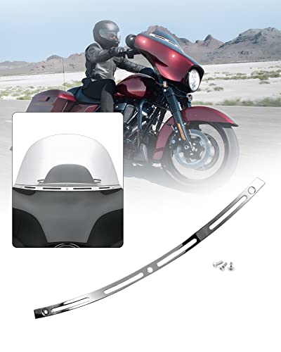 ANONEMOTO Slotted Windshield Trim Chrome Polished Stainless Windshield Trim Compatible for Harley Davidson 1996-2013 Electra Glide Ultra Classic Street Glide Stainless CNC Cut - Image 4