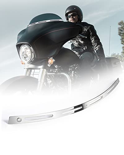 ANONEMOTO Slotted Windshield Trim Chrome Polished Stainless Windshield Trim Compatible for Harley Davidson 1996-2013 Electra Glide Ultra Classic Street Glide Stainless CNC Cut - Image 3