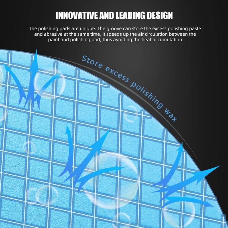 SPTA Drill polishing kit, 11Pcs 3-Inch Buffing Polishing Pads, Car Foam Drill Buffing Pad, Polishing Pads Kit, Buffer Polisher Kit for Car Polishing, Waxing, Sealing Glaze - Image 5