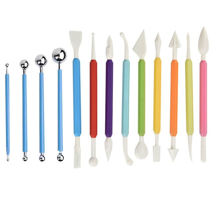 YQBOOM YQBOOM 13PCS DIY Fondant Tool Cake Decorating Hand Tool Gum Paste Modeling Tools