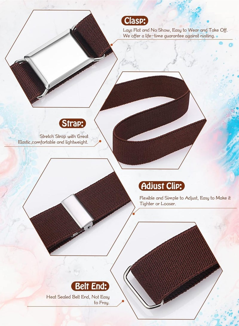 Oasisgalore 3 Pcs Kids' Elastic Stretch Belts with Silver Square Buckle, Adjustable for Boys and Girls - Image 2