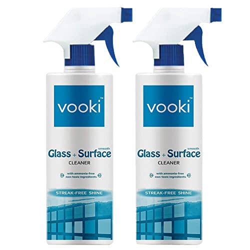 Vooki Eco-Friendly Glass & Smooth Surface Cleaner Spray, Non-Toxic Cleaning Liquid for Glass, Windows, Mirrors, Windshields, Smooth Surfaces - 500ml (Pack of 2) - Image 1