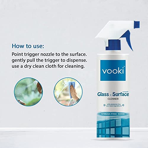 Vooki Eco-Friendly Glass & Smooth Surface Cleaner Spray, Non-Toxic Cleaning Liquid for Glass, Windows, Mirrors, Windshields, Smooth Surfaces - 500ml (Pack of 2) - Image 4