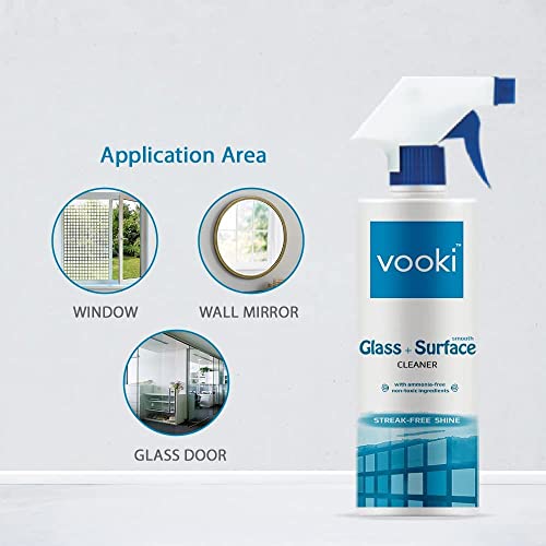 Vooki Eco-Friendly Glass & Smooth Surface Cleaner Spray, Non-Toxic Cleaning Liquid for Glass, Windows, Mirrors, Windshields, Smooth Surfaces - 500ml (Pack of 2) - Image 3