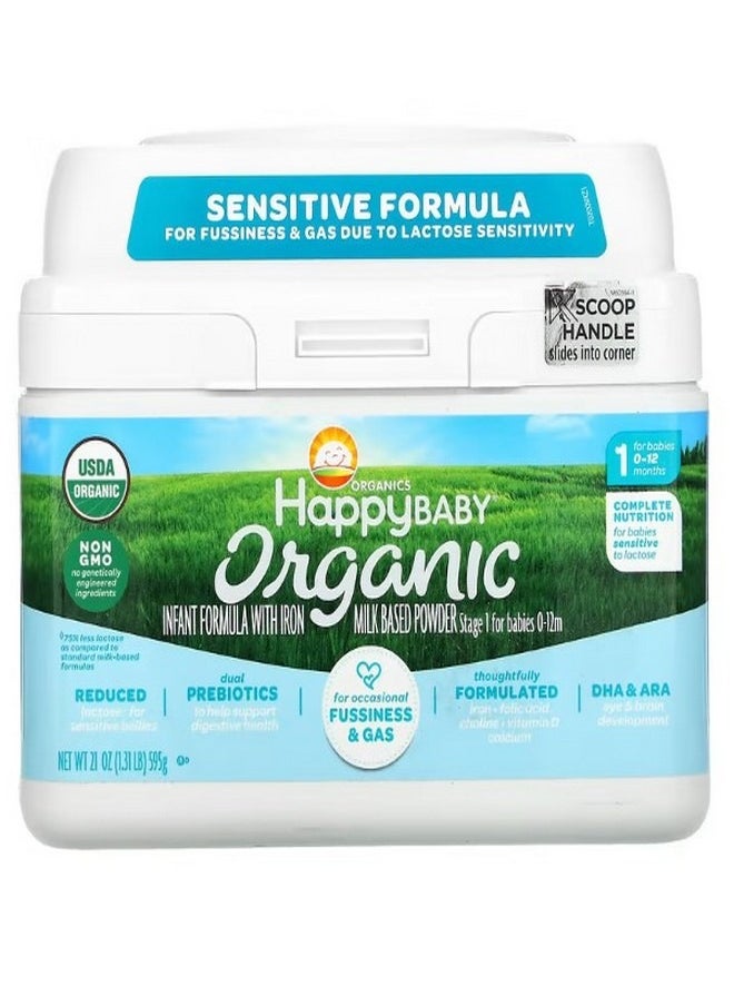 Happy Family Organics - Organics Happy Baby Infant Formula With Iron Stage 1 0 12 Months 21 oz 595 g - Image 1