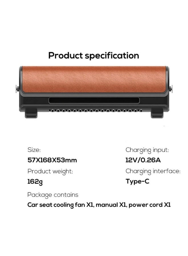 Loquat Portable Car Seat Fan, for Front Rear Seat Passenger, USB Powered and 3 Speeds Strong Cooling Air Fan Adjustable Strap for SUV, RV, Vehicles, Office Seats (Brown) - Image 3