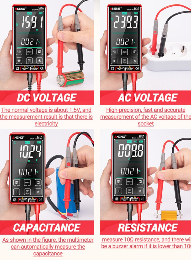 ANENG 621A Touch Screen Intelligent Digital Multimeter 9999 Counts Auto Range Rechargeable Portable NCV Universal Meter Voltmeter Ammeter - Image 4