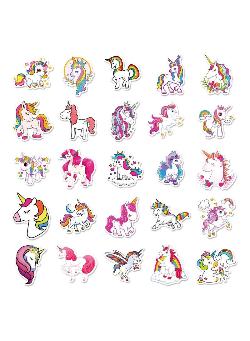 قوس قزح أورينبو 50 قطعة من ملصقات الكرتون المقاومة للماء لأجهزة الكمبيوتر المحمول والهاتف وزجاجة وحقيبة السفر ودفتر القصاصات وملصقات يونيكورن اللطيفة وملصقات يونيكورن للنساء وملصقات للبالغين وملصقات أصدقاء قوس قزح وملصقات كاواي - Image 2