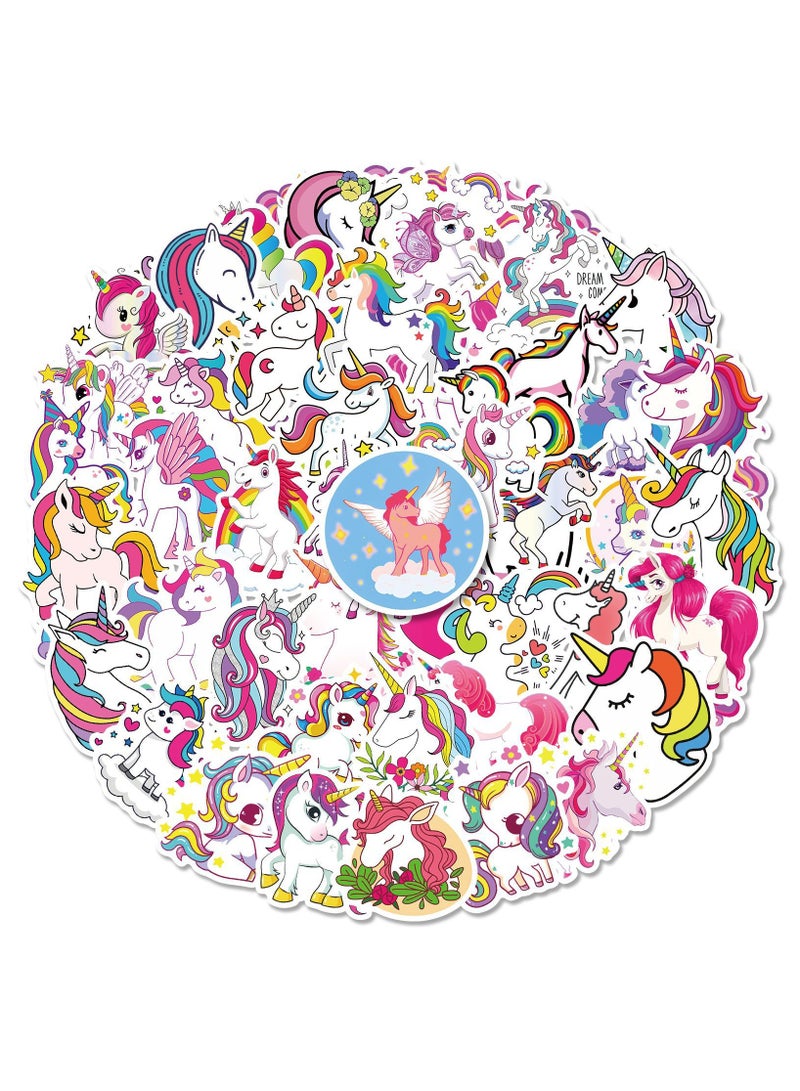 قوس قزح أورينبو 50 قطعة من ملصقات الكرتون المقاومة للماء لأجهزة الكمبيوتر المحمول والهاتف وزجاجة وحقيبة السفر ودفتر القصاصات وملصقات يونيكورن اللطيفة وملصقات يونيكورن للنساء وملصقات للبالغين وملصقات أصدقاء قوس قزح وملصقات كاواي - Image 1