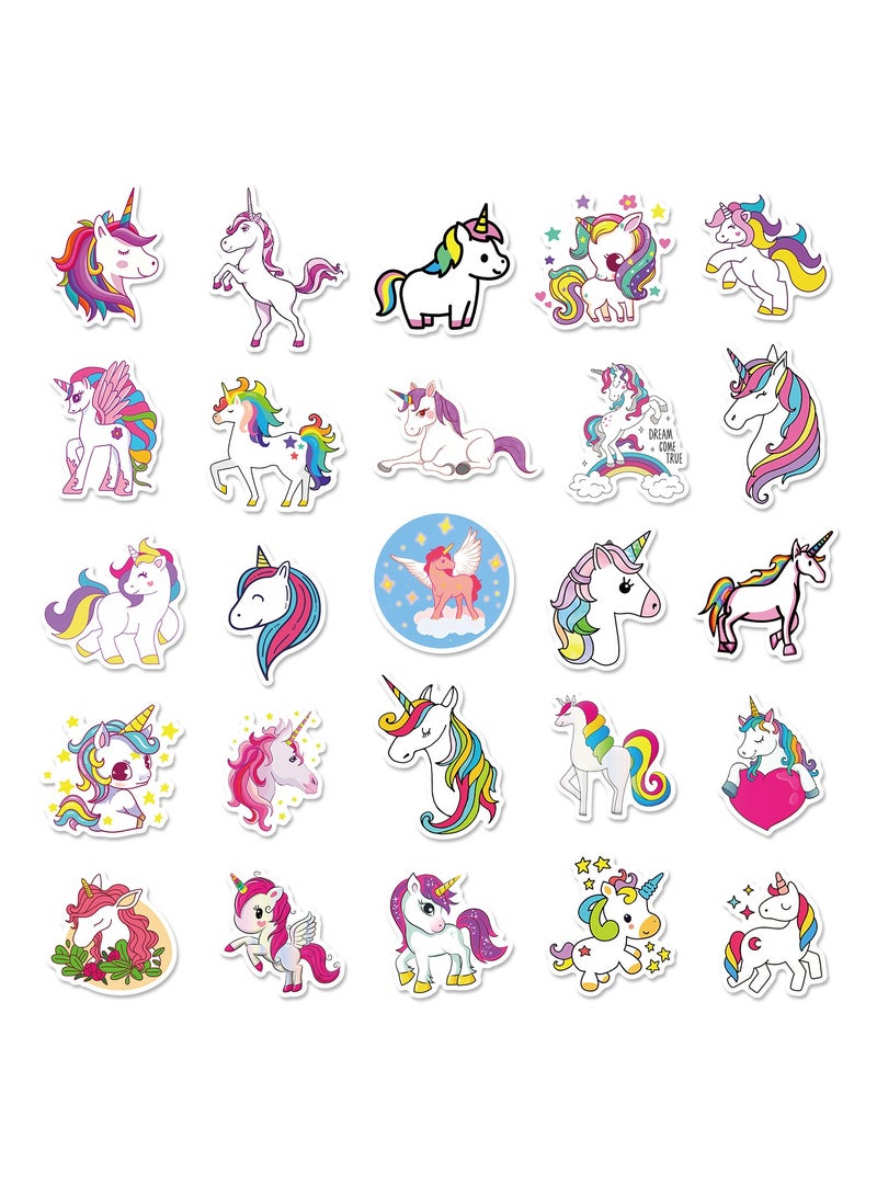 قوس قزح أورينبو 50 قطعة من ملصقات الكرتون المقاومة للماء لأجهزة الكمبيوتر المحمول والهاتف وزجاجة وحقيبة السفر ودفتر القصاصات وملصقات يونيكورن اللطيفة وملصقات يونيكورن للنساء وملصقات للبالغين وملصقات أصدقاء قوس قزح وملصقات كاواي - Image 3