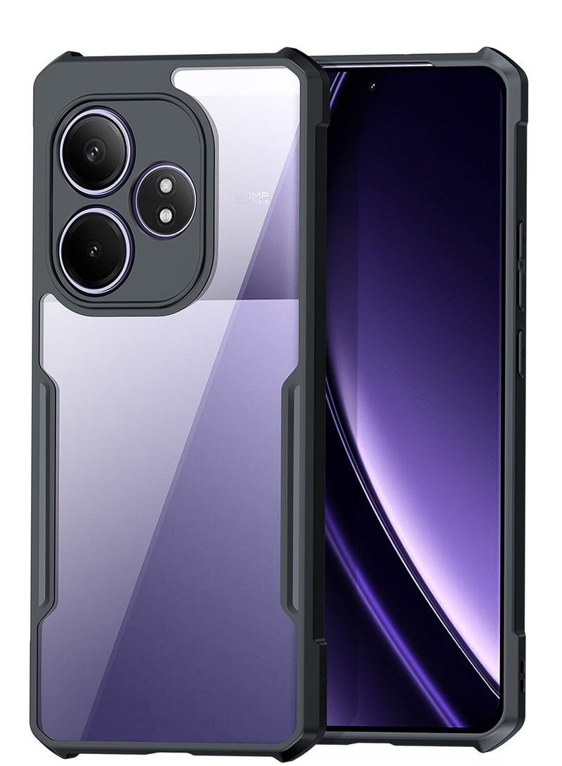 Case Cover For realme GT6 5G, Ultra-Thin Lightweight Cover Soft TPU Bumper, Acrylic Clear Back Mobile Phone Case Cover Black