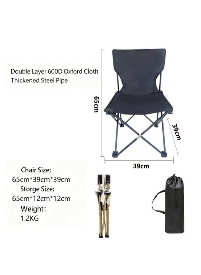 Folding Chair Camping Chair Ourdoor with Carrying Bag,BIG SIZE 65*39*39 CM  Lightweight Portable Butterfly Chair with 1 Side Pocket, Multi-Purpose Beach Chair for Fishing, Picnic, BBQ, Hiking Travel, Beach - Image 2