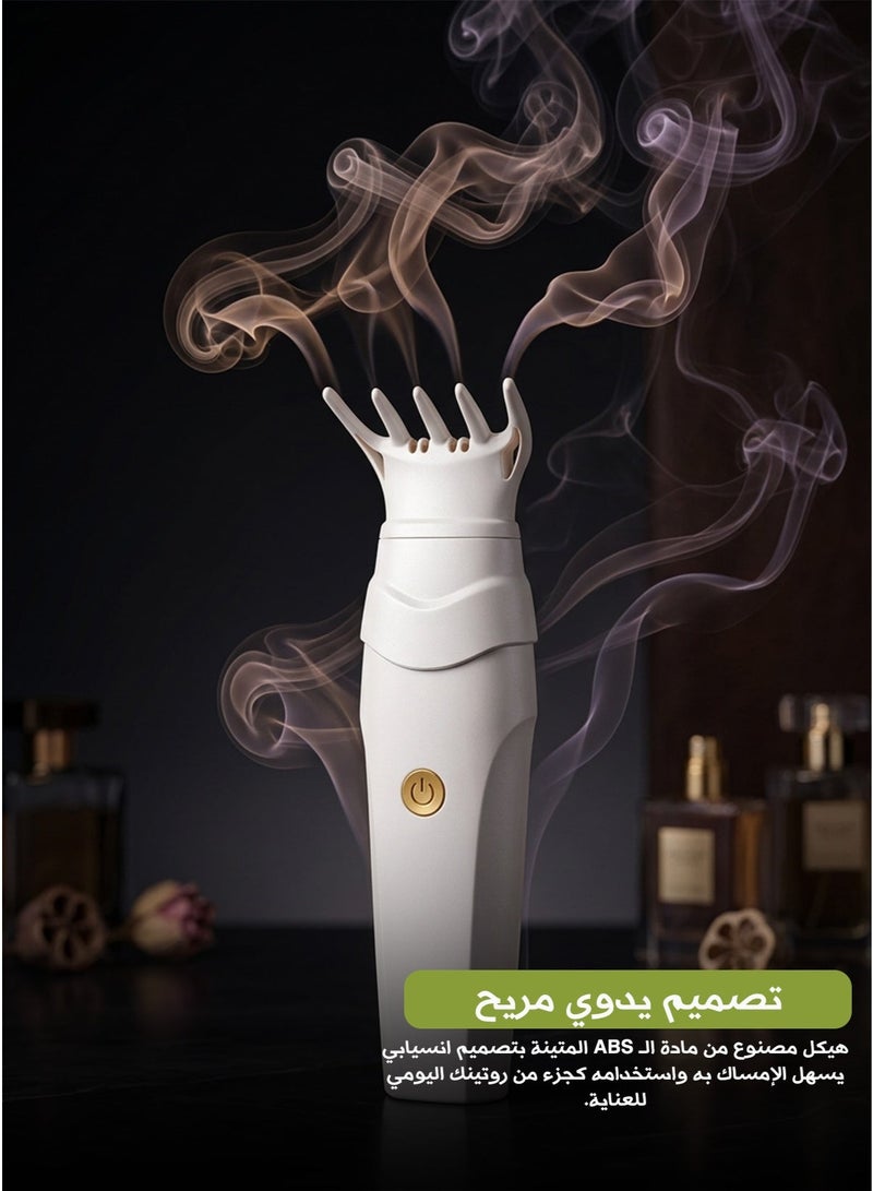 موزع روائح محمول باليد مع مشط قابل للفصل، قابل لإعادة الشحن عبر USB - أبيض - Image 2
