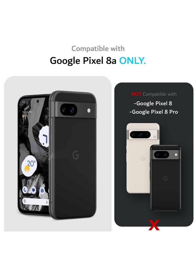 توديا جراب TUDIA MergeGrip [درجة عسكرية] مصمم لهاتف Google Pixel 8a (2024) - [تم اختباره ضد السقوط] جراب حماية مزدوج الطبقات مقاوم للصدمات وقوي ومتين للهاتف - أسود غير لامع - Image 2