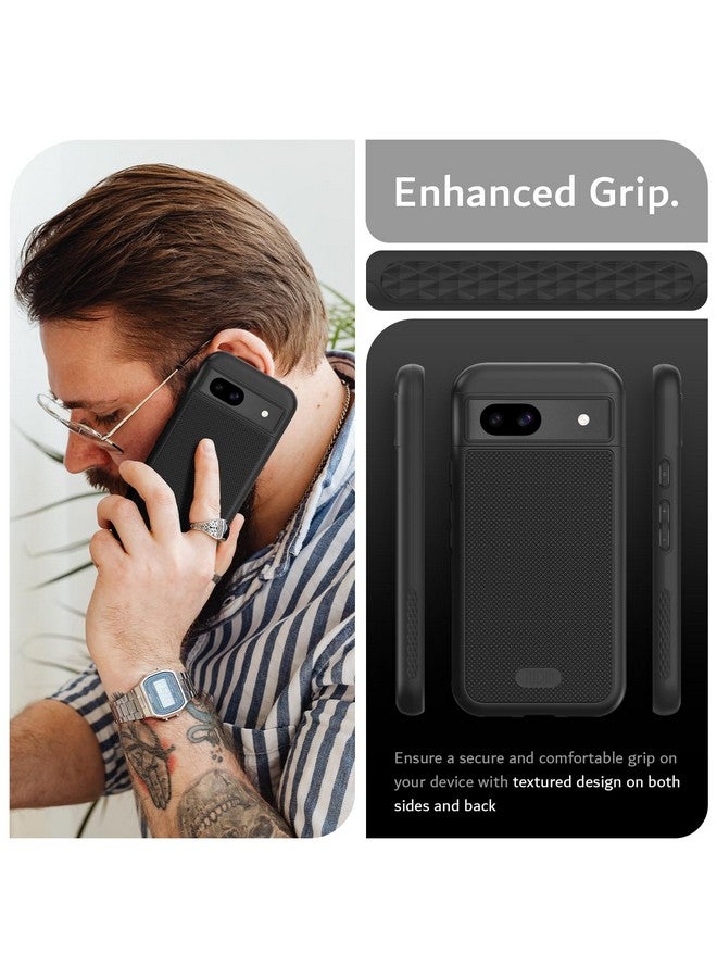 توديا جراب TUDIA MergeGrip [درجة عسكرية] مصمم لهاتف Google Pixel 8a (2024) - [تم اختباره ضد السقوط] جراب حماية مزدوج الطبقات مقاوم للصدمات وقوي ومتين للهاتف - أسود غير لامع - Image 4
