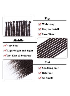 Leeven 24 Inch Thin Synthetic Dreadlock Extensions 40 Strands Se Hippie Dreads Chocolate Brown Handmade 0.6 Cm Width Loc Extensions Reggae Style Crochet Braiding Hair For Women And Men 4  - Image 3