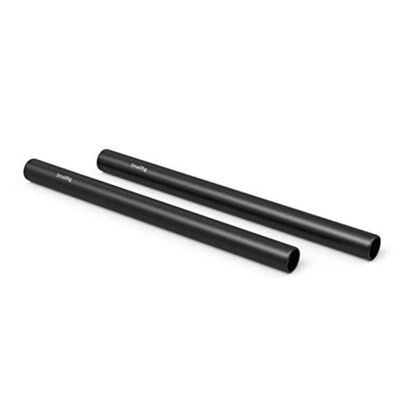 Camera rail support system rods: aluminum, black, lightweight and precise 8-inch 15mm rods for clamps, offset, matte box, follow focus - Image 1