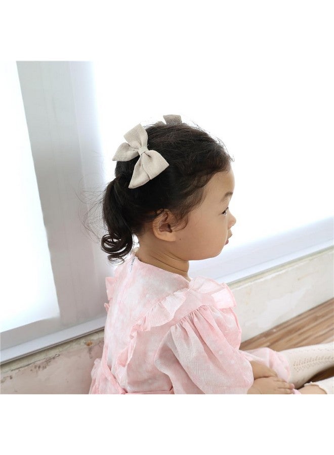 Sugarmelon 12 PCS Linen Bow Hair Clips for Baby Girls Toddler Kids Hair Bows Alligator Clips In Fringe Bangs Accessories (Assorted A) - Image 3