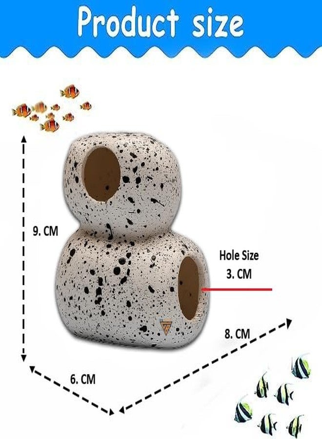 GIG BAZAAR - Aquarium Rock Cave Shelter, Hidden Space for Fish & Shrimp, Speckled Granite Stone, Fish Tank Decoration & Ornament Accessories (White) - Image 4